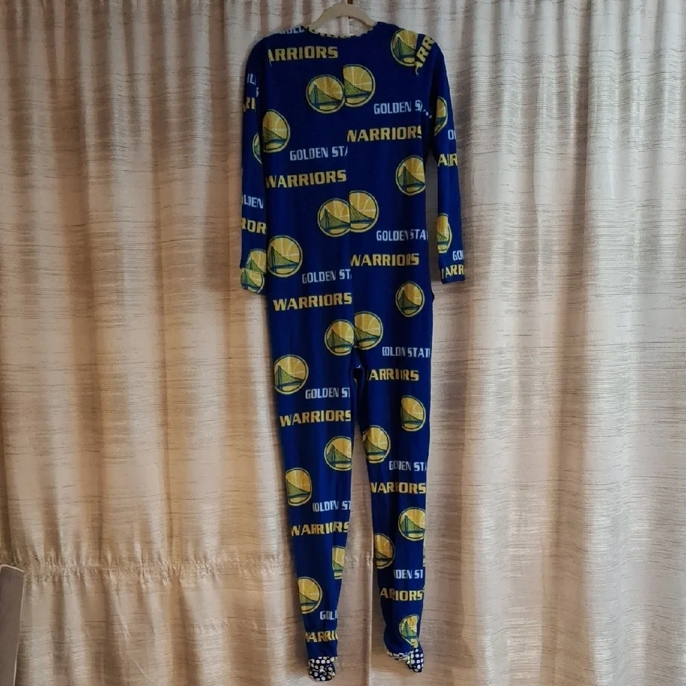 Womens Small Golden State Warrior Blue One Piece Pajama - Picture 5 of 6